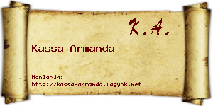 Kassa Armanda névjegykártya